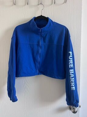 Pure Barre Blue Zip Crop Jacket